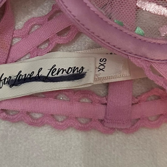 New! For Love And Lemons Gia Multicolor pastel Floral Bralette bra 51364 - Picture 11 of 14